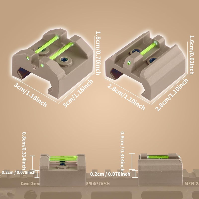TPRCOL Low Baseline Fiber Optic Sight Front and Rear Sight - Image 5